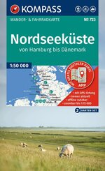KOMPASS Wanderkarten-Set 723 Nordseek&uuml;ste von Hamburg bis D&auml;nemark (2 Karten) 1:50.000