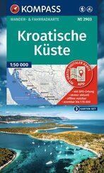 KOMPASS Wanderkarten-Set 2903 Kroatische K&uuml;ste mit Inseln (3 Karten) 1:95.000