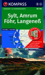 KOMPASS Wanderkarte 784 Sylt, Amrum, F&ouml;hr, Langene&szlig; 1:35.000