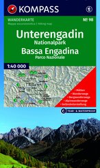 KOMPASS Wanderkarte 98 Unterengadin, Nationalpark / Bassa Engadina, Parco Nazionale 1:40.000