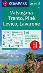 KOMPASS Wanderkarte Valsugana, Trento, Piné, Levico, Lavarone