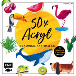 50 x Acryl - Flamingo, Kaktus und Co.