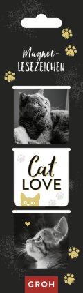 Magnetlesezeichen Cat love
