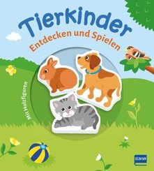 Tierkinder (Pappbilderbuch + 3 Holzfiguren), m. 3 Beilage