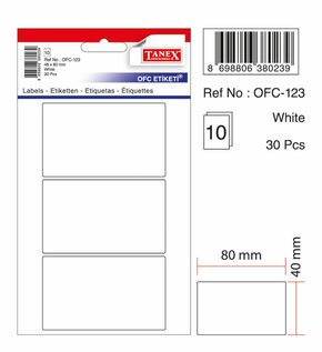 TANEX OFC-123 Vielzweck Etiketten selbstklebend (48 x 80 mm) weiß