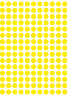 TANEX OFC-127 Vielzweck Etiketten selbstklebend gelb, rund (Ø 8 mm) - 750 Stück