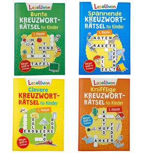 Leselöwen-Paket: Kreuzworträtsel für Linder 1. Klasse (4 Hefte)