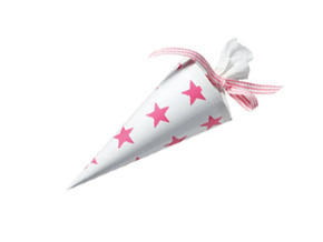 Sparpaket: krima & isa Schultüte - Größe XS Sterne Pink (160 Stück)