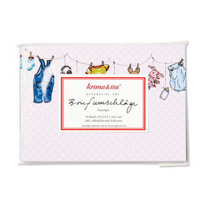 krima & isa Umschläge Wäscheleine Rosa
