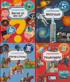Kinderwissen Buchpaket – Warum ist das so?, Pferde & Ponys, Weltraum, Feuerwehr(4 Bücher)