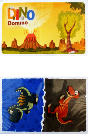Dino Domino - 80 Spielkarten für Kinder (ohne Umverpackung)