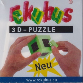 Rekubus 3D Würfel - Schwarz/Grün/Lila/Gelb