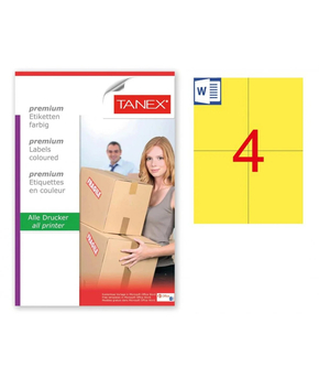 Premium Etiketten - Format 99,1 mm x 38,1 mm (2Premium Etiketten - Format 105 mm x 148,5 mm (25 Blatt, insgesamt 100 Etiketten) (gelb, permanent haftend)