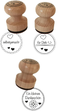 Holzstempel 3er Set - Ein kleines Dankeschön, selbstgemacht, für Dich