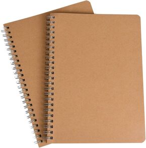 2er Set Skizzenblöcke aus Kraftpapier - Format A5, Ringbuch