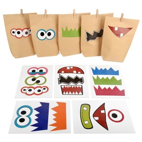 Geschenktüten-Bastelset Kinder - Monsterdesign (10 Sets)