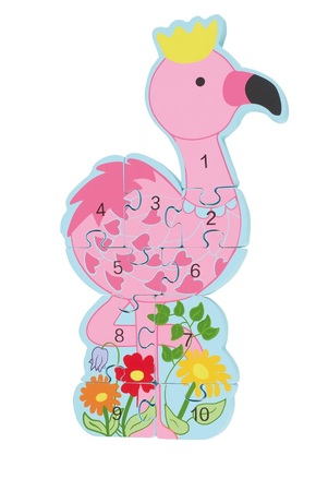 Zahlenpuzzle Flamingo