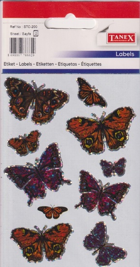 Sticker metallic glänzend - Schmetterling (20 Stück)