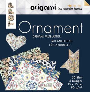 Origami Faltblätter Ornament: 50 Faltbläter in 5 Designs mit Anleitungen für 2 Modelle