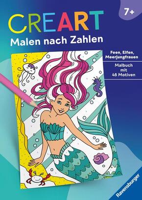 CreArt Malen nach Zahlen ab 7: Feen, Elfen, Meerjungfrauen