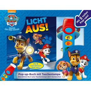 PAW Patrol, Licht aus! Buch mit 5 interaktiven Pop-ups + Taschenlampe mit 5 Geräuschen