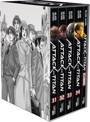 Attack on Titan, Bände 31-34 im Sammelschuber mit Extra - Bd.31-34