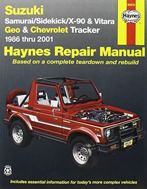 Suzuki Samurai (86-95), Sidekick (89-98), X-90 (96-98) & Vitara (99-01), Geo Tracker (86-97) & Chevrolet Tracker (98-01)