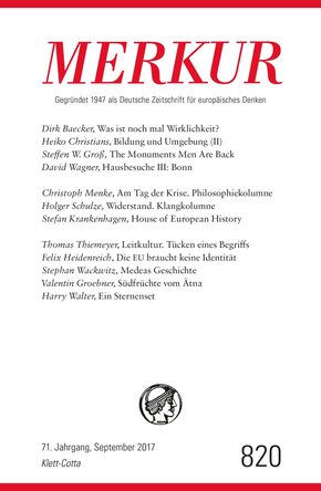 MERKUR Deutsche Zeitschrift für europäisches Denken - 2017-09 (eBook, ePUB)