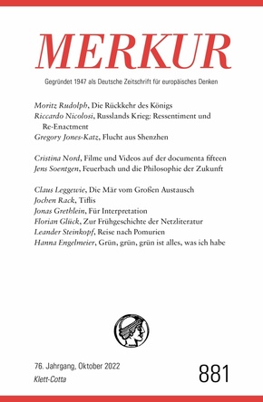 MERKUR Gegründet 1947 als Deutsche Zeitschrift für europäisches Denken - 2022 - 10 (eBook, ePUB)