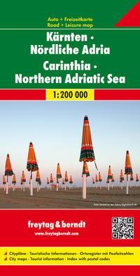 Freytag & Berndt Autokarte Kärnten, Nördliche Adria. Carintia, Mar de Adriatic del norte. Karinthie, Noord-Adriatische Z