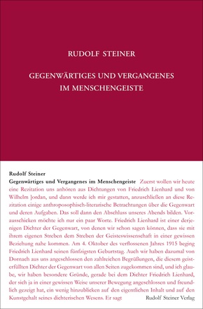 Gegenwärtiges und Vergangenes im Menschengeiste