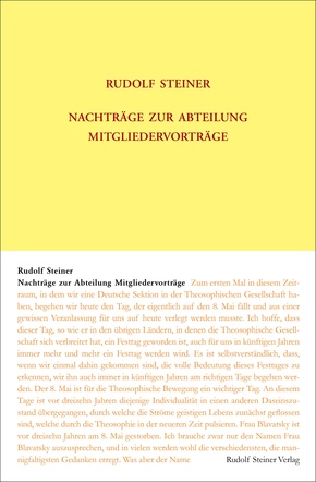 Nachträge zur Abteilung Mitgliedervorträge