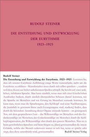 Die Entstehung und Entwicklung der Eurythmie 1922-1924