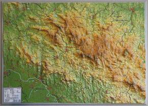 Bayerischer Wald Reliefkarte klein 1:275.000