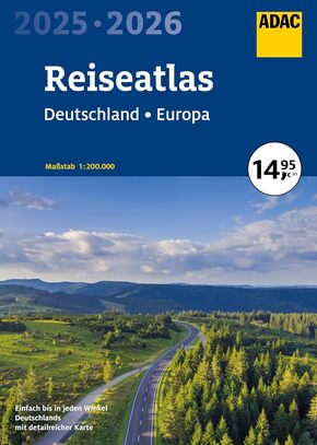 ADAC Reiseatlas 2025/2026 Deutschland 1:200.000, Europa 1:4,5 Mio.