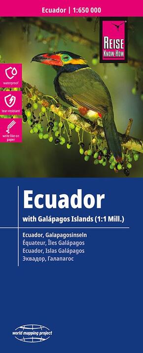 Reise Know-How Landkarte Ecuador, Galápagos (1:650.000 / 1.000.000). Ecuador, Galapagos-Islands /  Equateur, Iles Galapa -