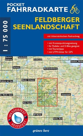 Feldberger Seenlandschaft Pocket Fahrradkarte 1 : 75 000