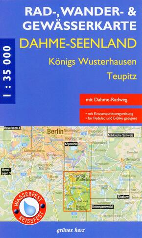 Rad-, Wander- und Gewässerkarte Dahme-Seen: Königs Wusterhausen, Teupitz