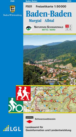 Topographische Freizeitkarte Baden-Württemberg Baden-Baden