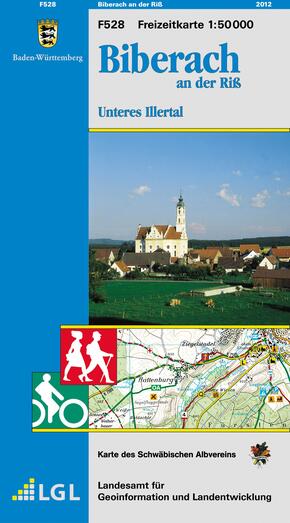 Topographische Freizeitkarte Baden-Württemberg Biberach an der Riß