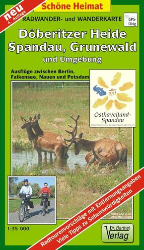 Radwander- und Wanderkarte Döberitzer Heide, Spandau, Grunewald und Umgebung
