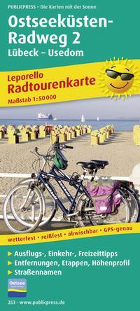 PUBLICPRESS Leporello Radtourenkarte Ostseeküsten-Radweg - Tl.2