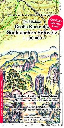 Große Karte der Sächsischen Schweiz 1:30000