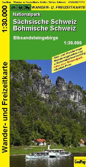 GeoMap Karte Nationalpark Sächsische Schweiz, Böhmische Schweiz