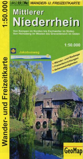 Mittlerer Niederrhein Wander- und Freizeitkarte