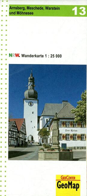 Arnsberg, Meschede, Warstein und Möhnsee Blatt 13, topographische Wanderkarte NRW