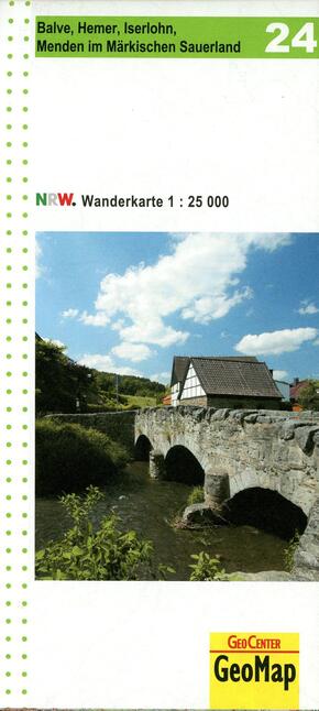 Balve, Hemer, Iserlohn, Menden im Märkischen Sauerland Blatt 24, topographische Wanderkarte NRW