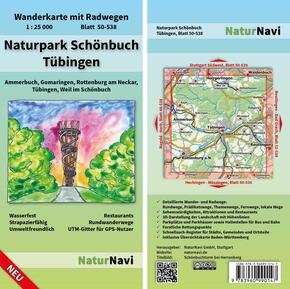 NaturNavi Wanderkarte mit Radwegen Naturpark Schönbuch - Tübingen
