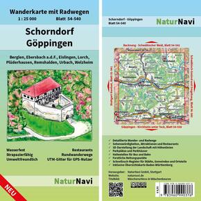 NaturNavi Wanderkarte mit Radwegen Schorndorf - Göppingen