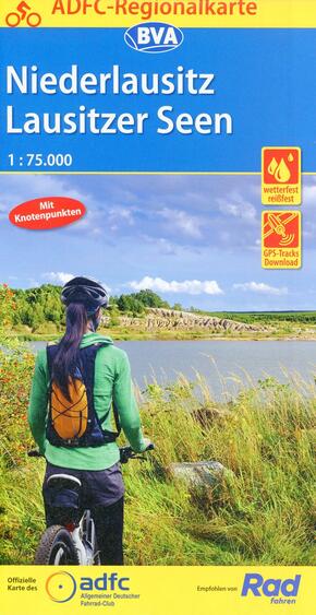 ADFC-Regionalkarte Niederlausitz Lausitzer Seen, 1:75.000, reiß- und wetterfest, GPS-Tracks Download